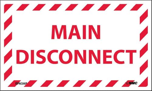 NMC EPA5AP National Marker Main Disconnect Label (Pack of 5)