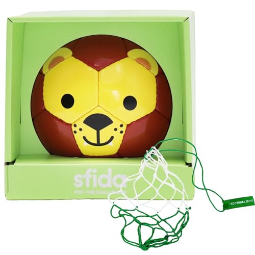 【箱・ネット付】 sfida スフィーダ 動物 ミニボール フットボール ズー 【 ライオン 1号球 】 サッカーボール FOOTBALL ZOO footballzoo ZOOボール サッカー 1号 子供用 幼児用 練習用 室内用 おうちあそび レジャー