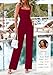 PRETTYGARDEN Summer Sleeveless Jumpsuits for Women Dressy Square Neck Wide Leg Pants Knit One Piece Rompers Fashion Clothing (Wine Red,Medium)