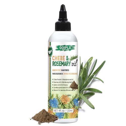 4 FLOZ Chebe&Rosemary Hair Oil for Hair Growth Chebe Oil Moisturizer for Scalp African Chebe Powder for Hair Growth Stronger Thicker Longer Hair Natural Rosemary Hair Growth Oil for All Hair Types