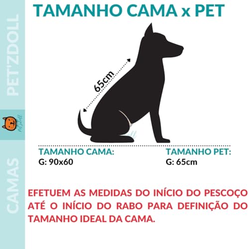 Colchão Cachorro Grande 90x60cm Lavável Antifriagem (Preto)