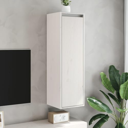 Estantería de pared blanca madera pino maciza estantes repisas organizador vertical libros 3
