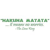 36'x9' Hakuna Matata It Means No Worries The Lion King Wall Decal Sticker Color Choices Wall Decal Sticker Art Mural Home Décor Quote