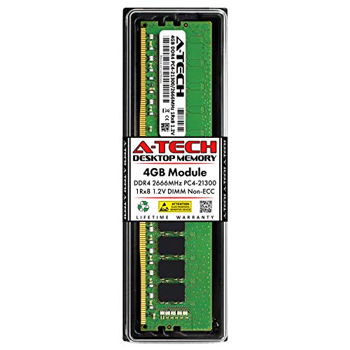 Image of A-Tech 4GB RAM Replacement for Synology D4NE-2666-4G | DDR4 2666 MHz PC4-21300 Non-ECC UDIMM Unbuffered DIMM Memory Compatible for RS2418RP+, RS2418+