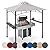 FAB BASED 5x8 Grill Gazebo Canopy for Patio, Outdoor BBQ Gazebo with Shelves & Extra 2 LED Light(Grey)