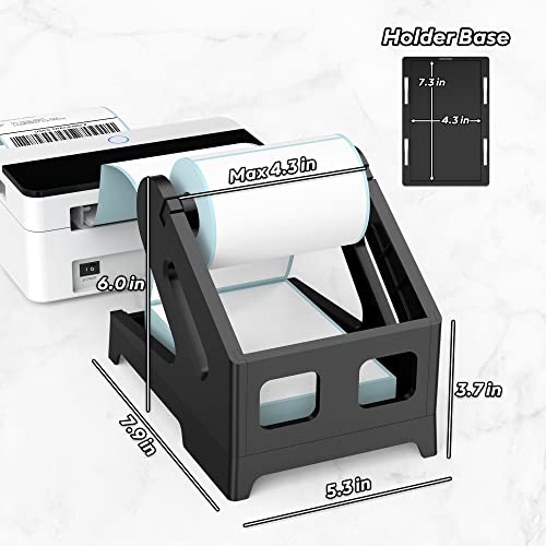 Ponnor Label Holder Thermal Label Holder For Rolls And Fanfold Labels Shipping Label Stand Desktop Printer Accessory Supplies For Home, Office (Black) #TOP1