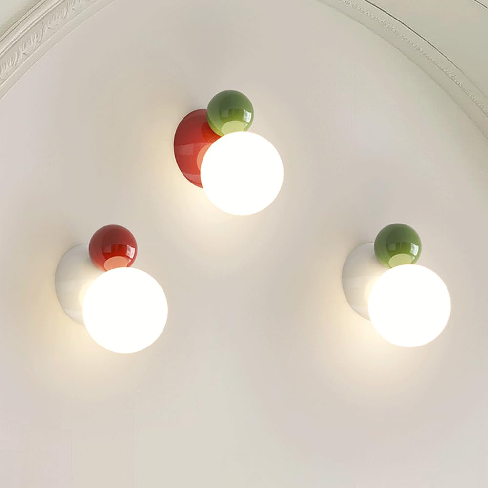 Lámpara de Pared de Globo nórdico, Aplique de acrílico, lámpara de Pared de Mediados de Siglo, Accesorios de iluminación Magic Bean Globe WAL para Sala de Estar, Dormitorio, Pasillo, Cocina,