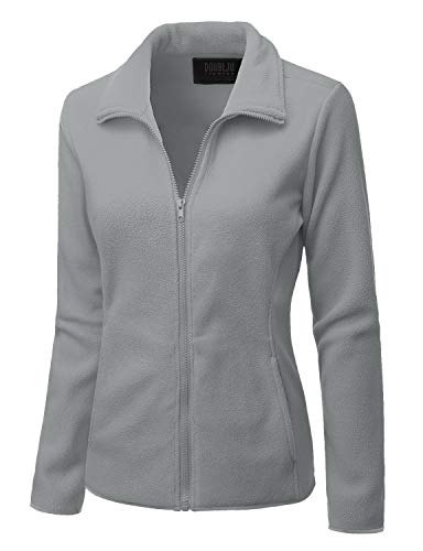 Doublju Womens Long Sleeve Full-Zip Thermal Basic Fleece Jacket With Plus Size #TOP1