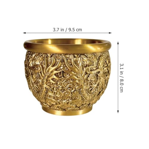 Cuenco de feng shui de latón dorado PRETYZOOM de estilo chino 7