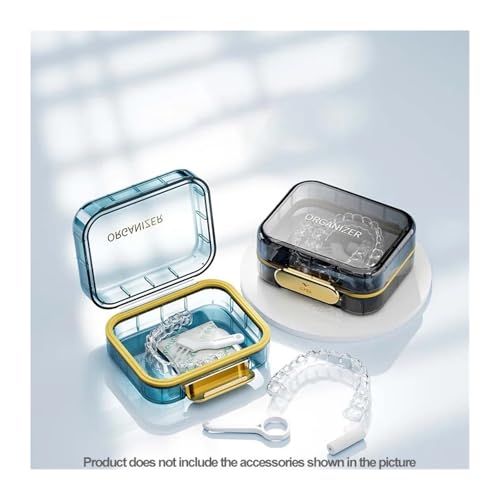 Caja de retenedor bloqueable e impermeable azul para aparatos dentales y dentaduras postizas 6