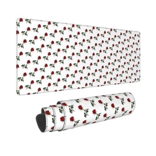 Grand tapis de souris de jeu rose rouge 80x30,5 cm pour bureau
