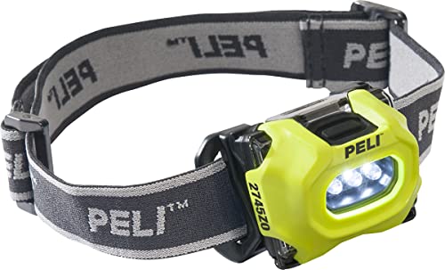PELI 2745Z0 Lampe Frontale à LED Premium Homologuée ATEX Zone 0, Qualité Supérieure pour Les Pompiers et Électriciens, IP54 Résistante à La Poussière et à...