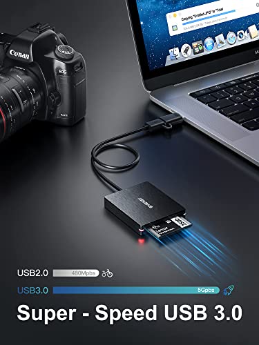 Cfast Card Reader, Byeasy Cfast 2.0 Reader Via Usb 3.0 Or Usb C Port, Portable Professional Cfast Memory Card Reader With Thunderbolt 3 Port Using For Sandisk, Lexar, Transced, Atomos, Snoy Card More #TOP1