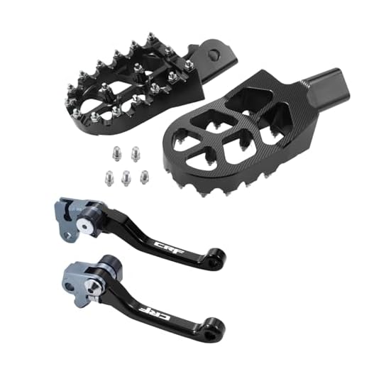 Adsspro CNC Aluminum Foot Pegs Rest Pedal Footpegs Pedal And Brake Clutch Lever Handle For CRF150F CRF230F CRF230 CRF150 F CRF 150F 230F 150 230 F 2003-2019 Dirt Pit Bike Motorbike Motocross