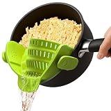 Schnappsieb aus Silikon, Silikonsieb Küchensieb, Nudelsieb Aufsatz zum Aufstecken für Topf, Pfanne & Schüssel, Universalgroßer Lebensmittelsieb Abtropfsieb Küchensieb für Nudeln, Gemüse und Obst