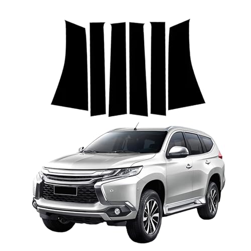 Caches de montants extérieurs haut de gamme en noir brillant pour Pajero Sport 16-23