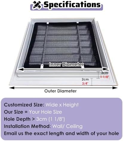 19" Drywall Access Panel Door for Ventilation, Attic Access with Grille Filters, 19x19, 19x15, 19x17 inch - Durable & Easy Installation, Ideal for Exterior Use