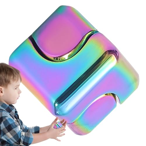 Kenl Fidget-Cube Spinner, Fidget Toys Cube, Fidget-Cube Spinner Toy, Fidget Block Magic Puzzle Cube, Transformable -inning Top Métallique Fidget Toys