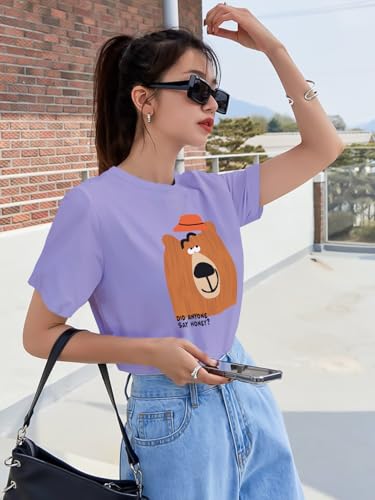 Image of THE DRY STATE Women Cotton Half Sleeve Round Neck Tshirt