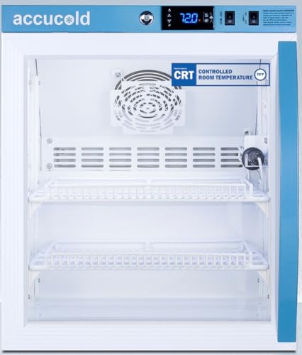 Image of Accucold 1.94 cu.ft. Controlled Room Temperature Cabinet, 19” Wide, Compact, Medical, Glass Door- ARG2PV-CRTLHD (Left Handed Door Swing)