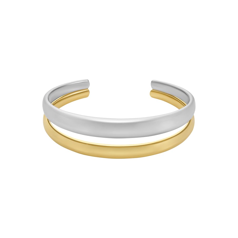 FOSSIL Women's Stainless Steel with open Cuff bangle bracelet