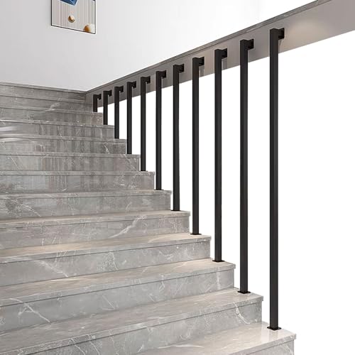 Pasamanos para escaleras Barandilla de escalera tipo L Barandilla de hierro metálico con soportes, barandillas de escalera interiores antideslizantes, pasamanos escaleras para pasillo Villa Loft(120cm