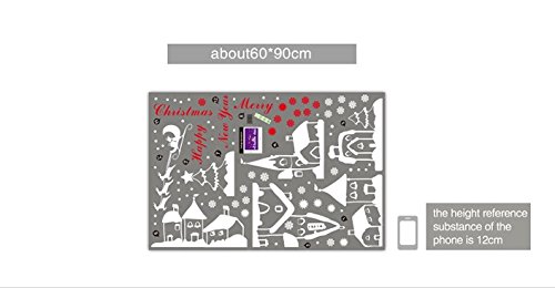 TOTOMO Christmas Window Decorations Decals - Winter Holiday Clings Stickers Snowflakes Snow Christmas Town W301
