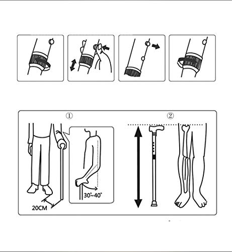 Składane kije trekkingowe, regulowane aluminiowe kule do chodzenia dla niepełnosprawnych osób starszych, podróże na świeżym powietrzu, 83-93 cm powerfully