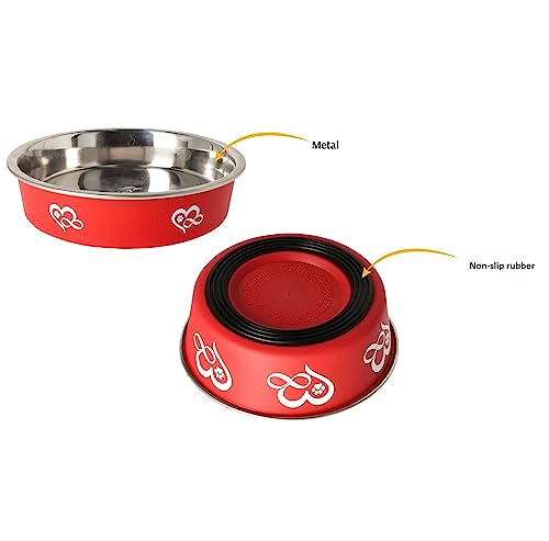 Dingo Futternapf Katzenapf Edelstahl rutschfest Napf für Katze Bonita 0,27 L Ø 17 cm Fressnapf Rot 14481