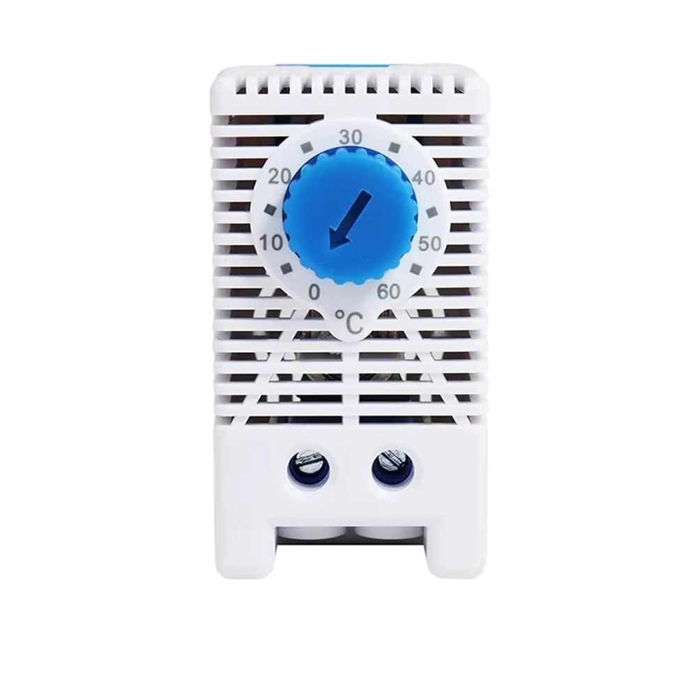 Jnchdghwa Bimetallic Thermostat Mechanical Temperature Controller NC/NO DIN Rail Cabinet 0-60℃ 250VAC 10A KTS011