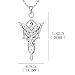JO WISDOM Arwen Evenstar Necklace,925 Sterling Silver Lord of The Ring Hobbit Pendant Necklace with 5A Cubic Zirconia,Elvish Jewelry for Women