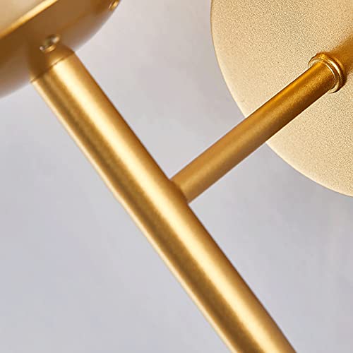 Lámpara de pared de noche dorada tipo candelabro con bola de vidrio 6