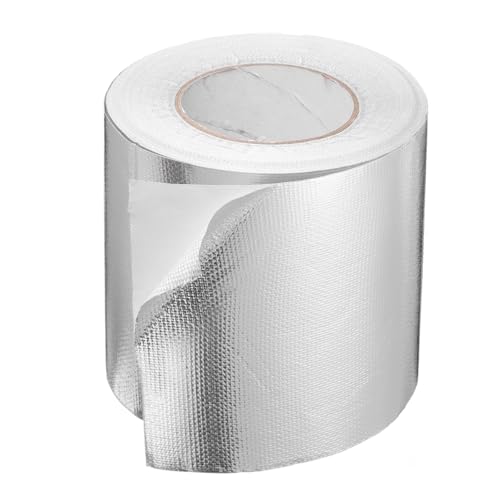 HARFINGTON Heat Shield Tape 5.91" x 164 ft Waterproof Sunscreen Sound Insulation High-Temperature Resistance Silver Aluminum Tape Thickness for Automotive Repairs