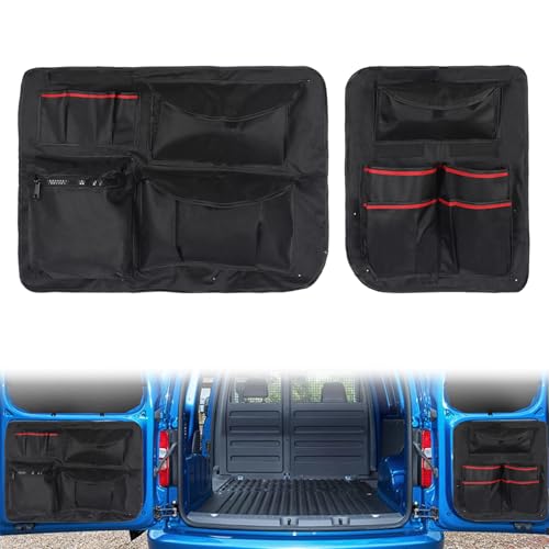 Imagen de Tokenhigh Organizador de almacenamiento para puerta de granero compatible con VW Caddy