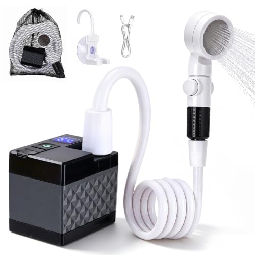 Ducha portátil para camping con batería recargable de 5200mAh miniatura 1