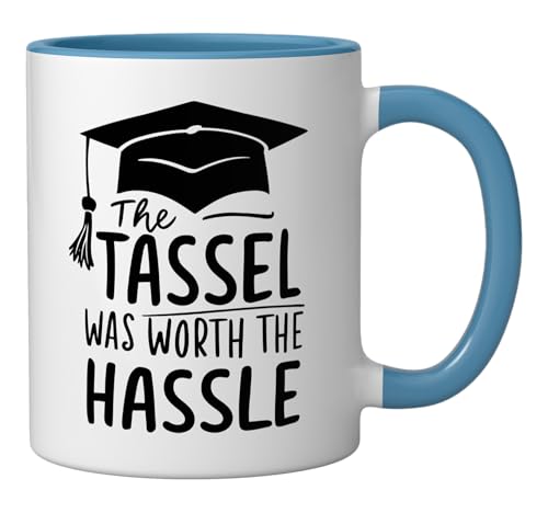 Taza de cerámica con diseño Graduation Tassel color azul/blanco miniatura 2