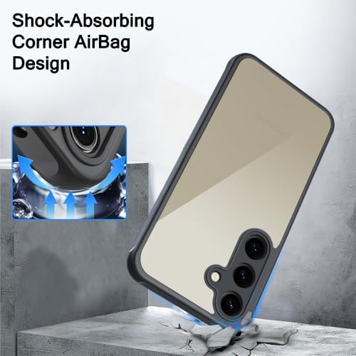 Image of TheGiftKart Hybrid Matte Frosted Translucent Samsung Galaxy S24 5G Back Cover Case | Shockproof Design | Camera Protection Module | Hard Back Cover for Samsung S24 5G (PC & TPU, Frost Black)