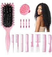 Curl Defining Brush Combo Set – Hair Styling Tools for All Hair Types, Includes Scalp Massager fo...