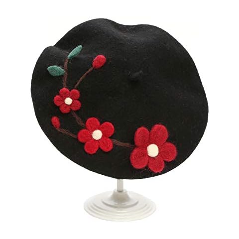 ZASY Handmade Floral Wool Beret Hat Cover