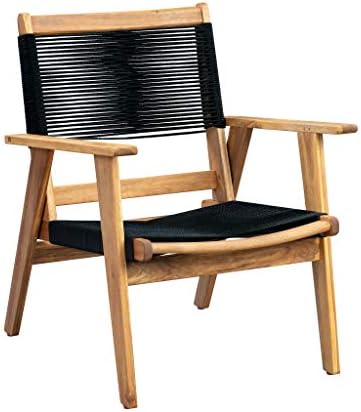 Patio Sense 63369 Kingsmen Armchair Natural Finish Midcentury Modern Wooden Sofa Chair Living Room Bedroom Patio Poolside Study Room Garden Indoor & Outdoors Heavy Duty Wood Construction