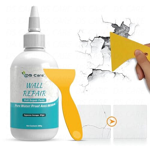 Image of DS CARE Wall Repair Paste Paint Wall Putty Paste Crack Filler for Walls and Joints Wall Mending Agent Wall Repair Paste Damage Wall Crack Filler Paste Waterproof Wall Hole Filler (280gm, White) UNIDSC