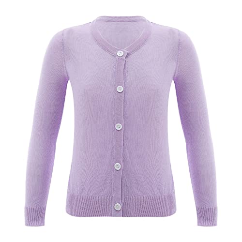 Kids Girls Solid Color Long Sleeve Button-down Knitwear Cardigan Coat Lightweight Casual Jacket Shrug Top for Autumn3