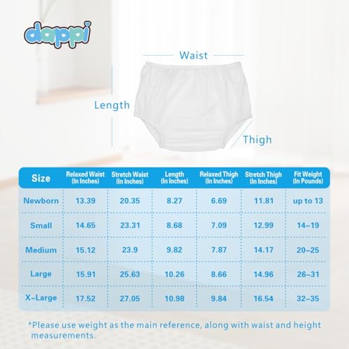 Image of Reusable Waterproof Diaper Pants, 100% Nylon Taffeta, Leak-Proof & Rip-Proof for Potty Training & Swimming, Medium (20-25 pounds), 2 Count
