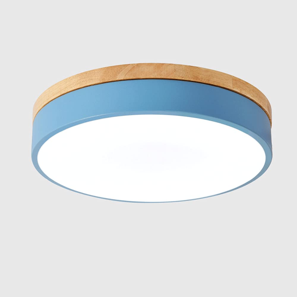 CHUNGYANG Led Solid Wood Ceiling Lights, 1800Lm Semi Flush Mount Ceiling Light Fixtures 5000K Daylight White Led Ceiling Lamp for Bedroom,Kitchen, Living Room, Hallway, Stairway, Garage