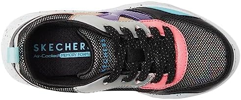 Skechers Girls Uno Lite-Meshed Up Sneaker, Black/Multi, 13 Little Kid | Image 1
