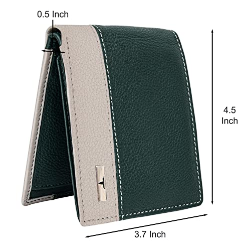 URBAN FOREST Seattle Green/Sand Leather Wallet for Men 6 41Va2NEkT7L