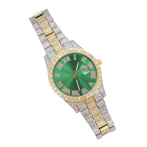 UKCOCO Reloj de Cuarzo Elegante para Hombre Purpurina Reloj de Pulsera Incrustaciones de Gemas para Ocasiones Formales