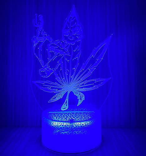 Lámpara LED de mesa ilusión óptica 3D hoja 420 miniatura 4
