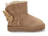 Etika Botines de Invierno para Niña, Bota Forrada con Pelo Estilo Australiano y Lazo Decorativo, Calzado Cómodo Slip-On, Modelo 10918 Taupe - 32