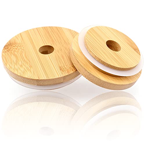 MEIYAXINWIN 2 Pezzi Coperchi Barattoli Bambù con